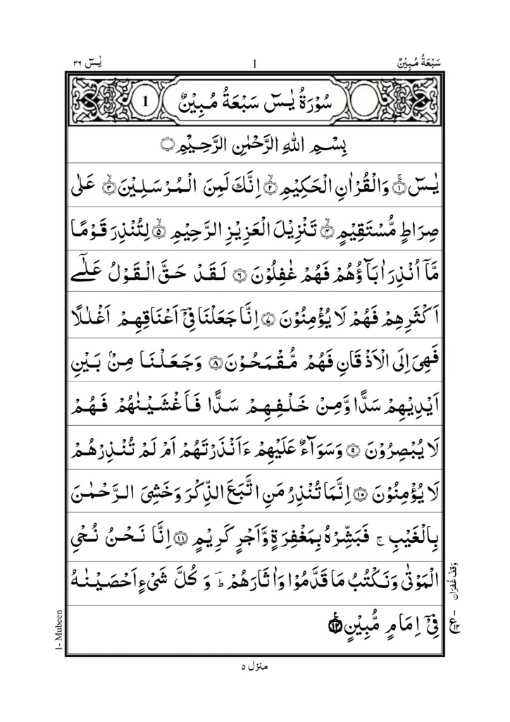 Surah Yaseen 7 Mubeen