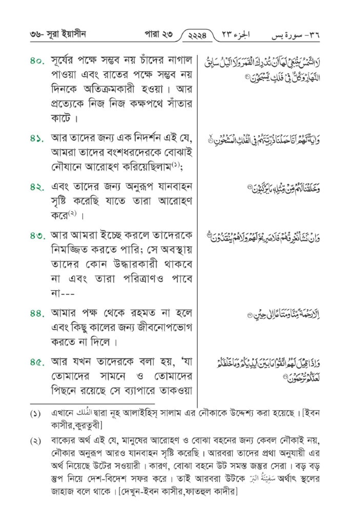 Surah Yaseen in Bengali | Yasin Surah Bengali Translation