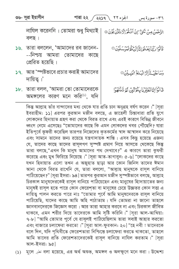 Surah Yaseen in Bengali | Yasin Surah Bengali Translation