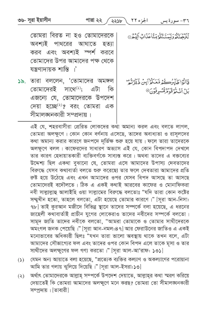 Surah Yaseen in Bengali | Yasin Surah Bengali Translation