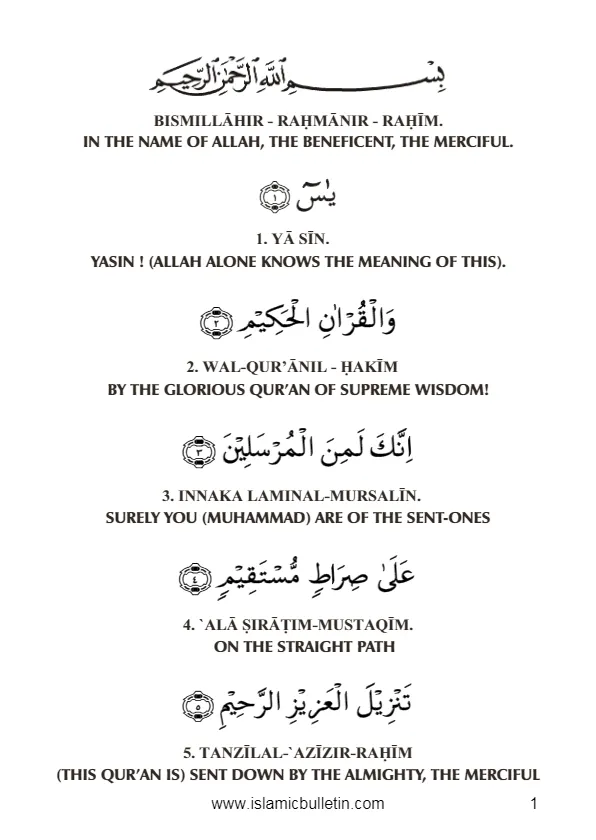 Surah Yaseen English Amazing Translation