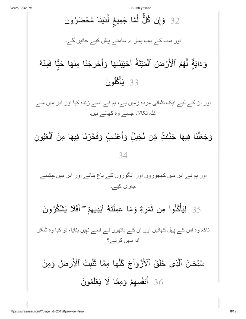 surah yaseen urdu translation 14