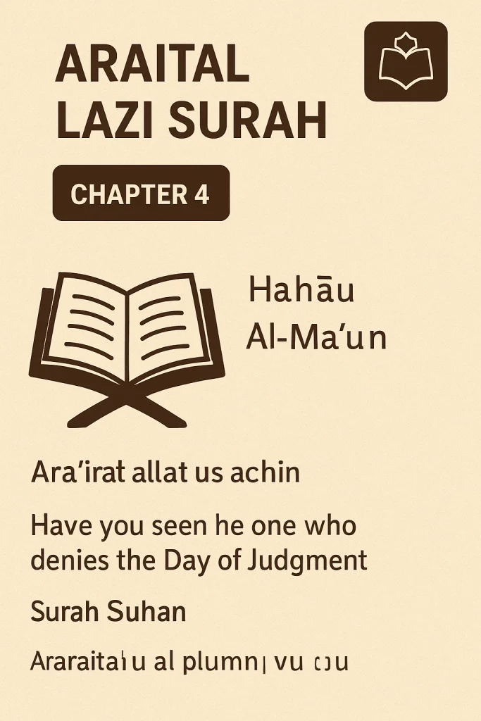 Surah Al-Ma’un (Araital Lazi Surah) – Translation, Meaning, and Lessons